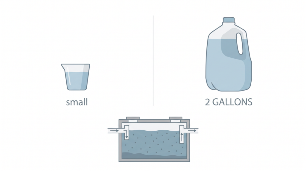 Comparison of a normal laundry dose of bleach against the 1.85 gallons research shows it takes to affect a septic tank
